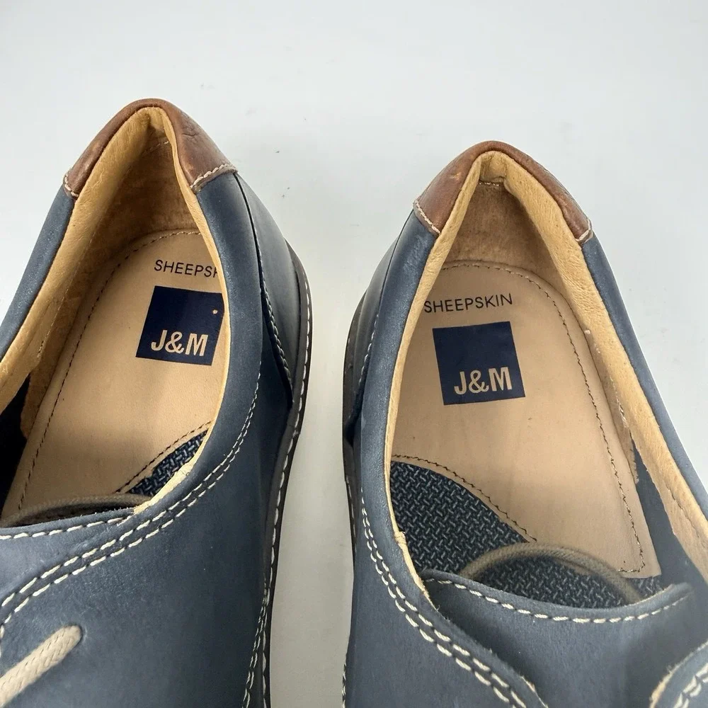 Johnston & Murphy Men's McGuffey Plain Toe Blue Oiled Shoes Size 11 M Casual